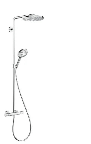 Hansgrohe Raindance Select S Showerpipe 240 1jet Powderrain With Thermostatic Shower Mixer Chrome