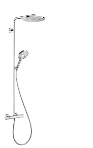 Hansgrohe Raindance Select S Showerpipe 240 1jet Powderrain With Thermostatic Shower Mixer Chrome