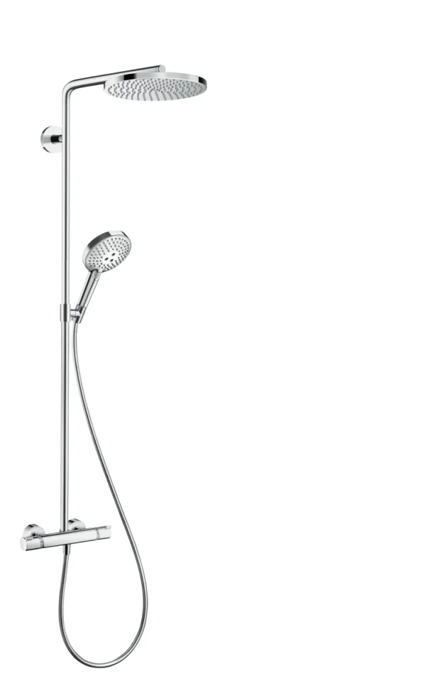 Hansgrohe Raindance Select S Showerpipe 240 1jet Powderrain With Thermostatic Shower Mixer Chrome product image - Image 1