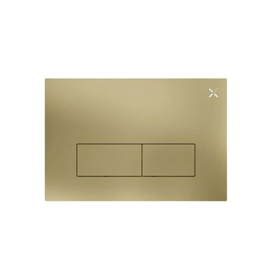 Crosswater Mpro Stainless Steel Flush Plate Brushed Brass detail view - Image 3