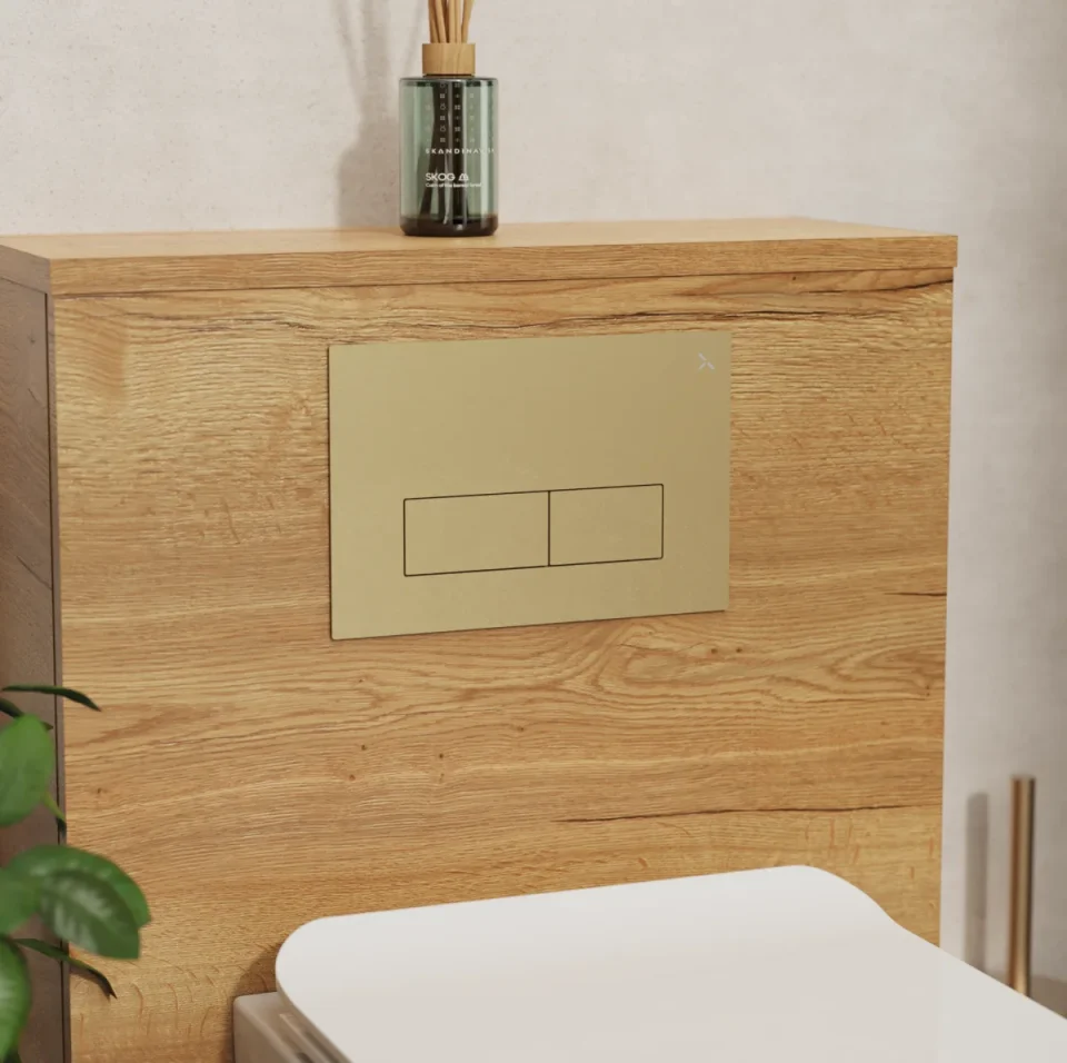 Crosswater Mpro Stainless Steel Flush Plate Brushed Brass detail view - Image 6