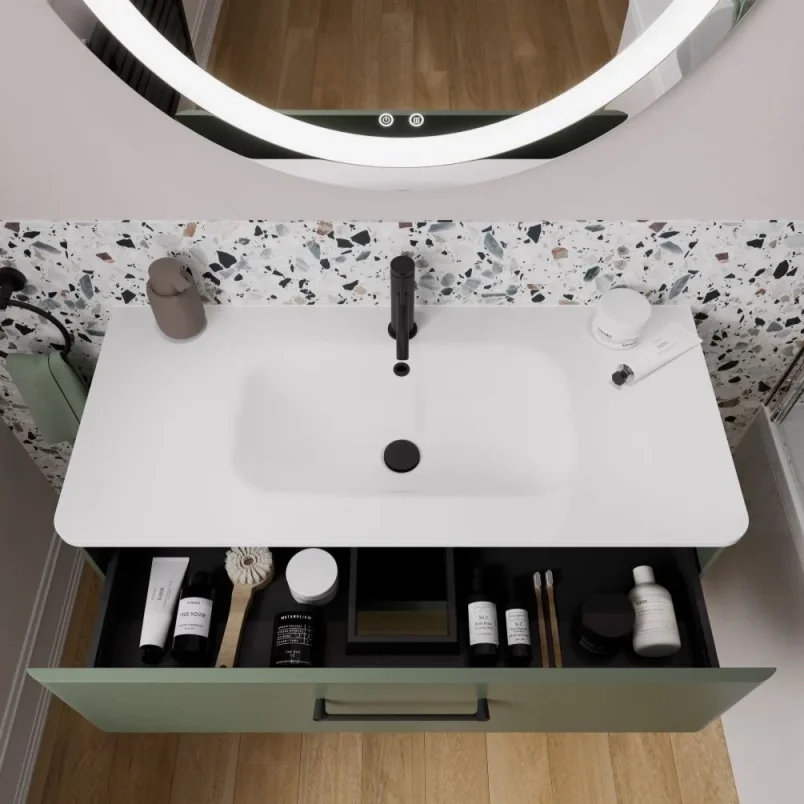 Britton Camberwell Unit 800mm Earthy Green detail view - Image 2