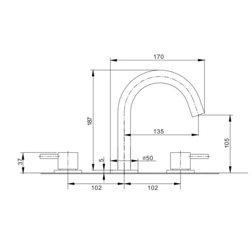 Crosswater MPRO Basin 3 Hole Set Brushed Bronze detail view - Image 3