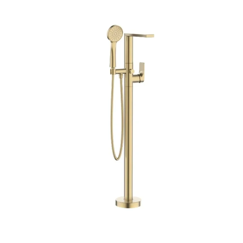 Crosswater Fuse Bath Shower Mixer Floor Standing Brushed Brass detail view - Image 2