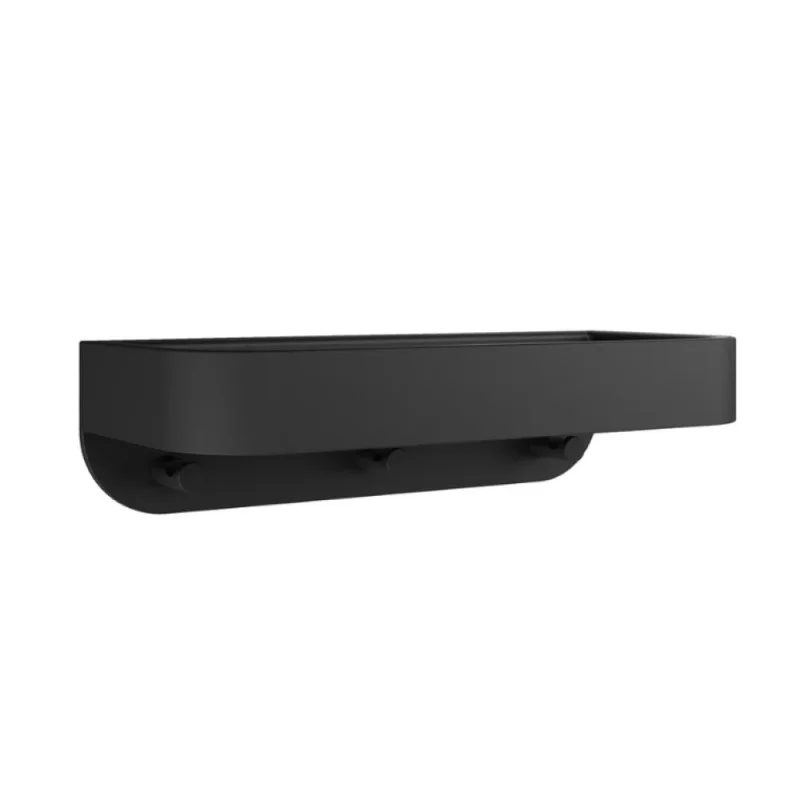 Crosswater Shower Basket Wall Mounted Black Insert Matt Black detail view - Image 2