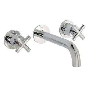 Just Taps Solex 3 Hole Wall Mounted Basin Mixer Chrome