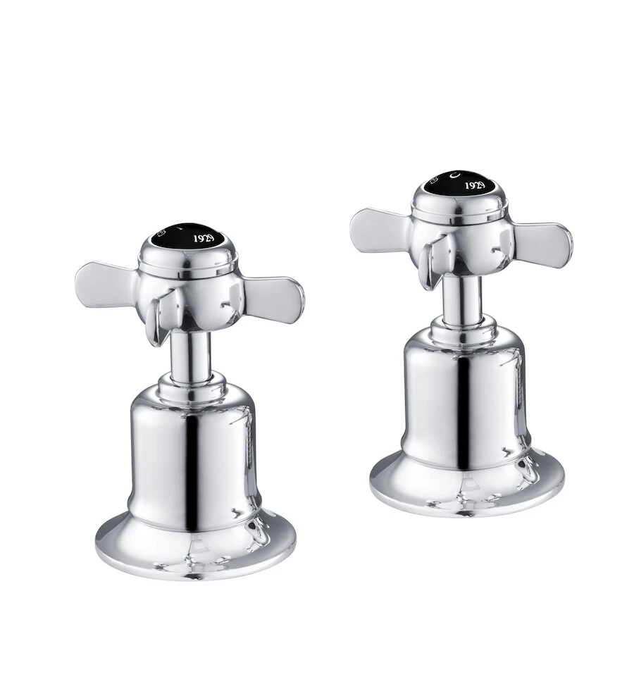 Just Taps Grosvenor Pinch Panel Valves Matt Black
