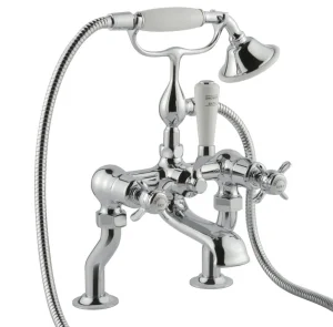 Just Taps Grosvenor Pinch Bath Shower Mixer With Kit Chrome