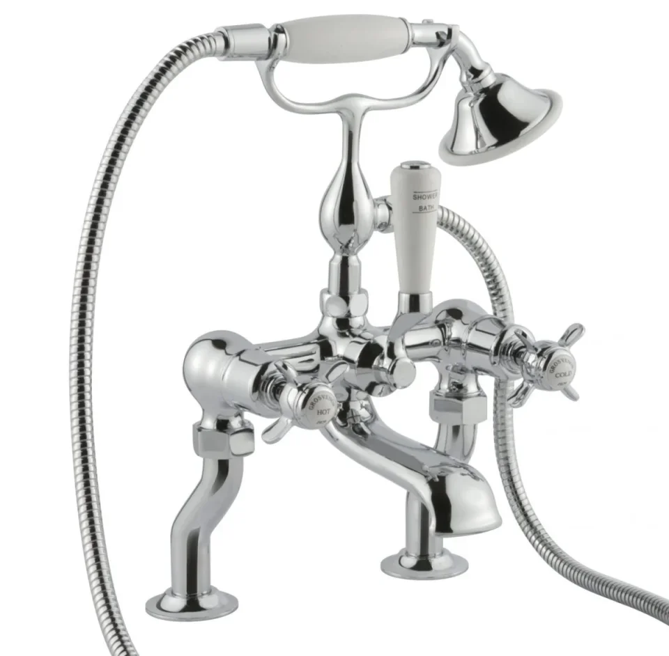 Just Taps Grosvenor Pinch Bath Shower Mixer With Kit Chrome product image - Image 1