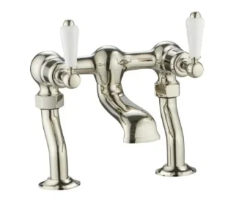 Just Taps Grosvenor Lever Deck Mounted Bath Filler Nickel product image - Image 1