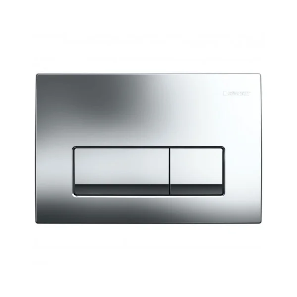 Geberit Delta50 Square Flush Plate For Dual Flush - Gloss Chrome
