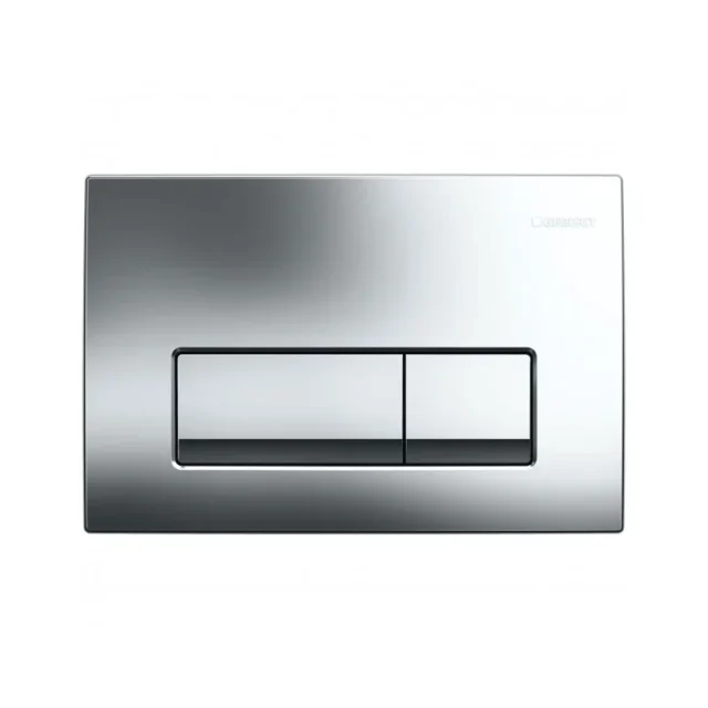 Geberit Delta50 Square Flush Plate For Dual Flush - Gloss Chrome product image - Image 1
