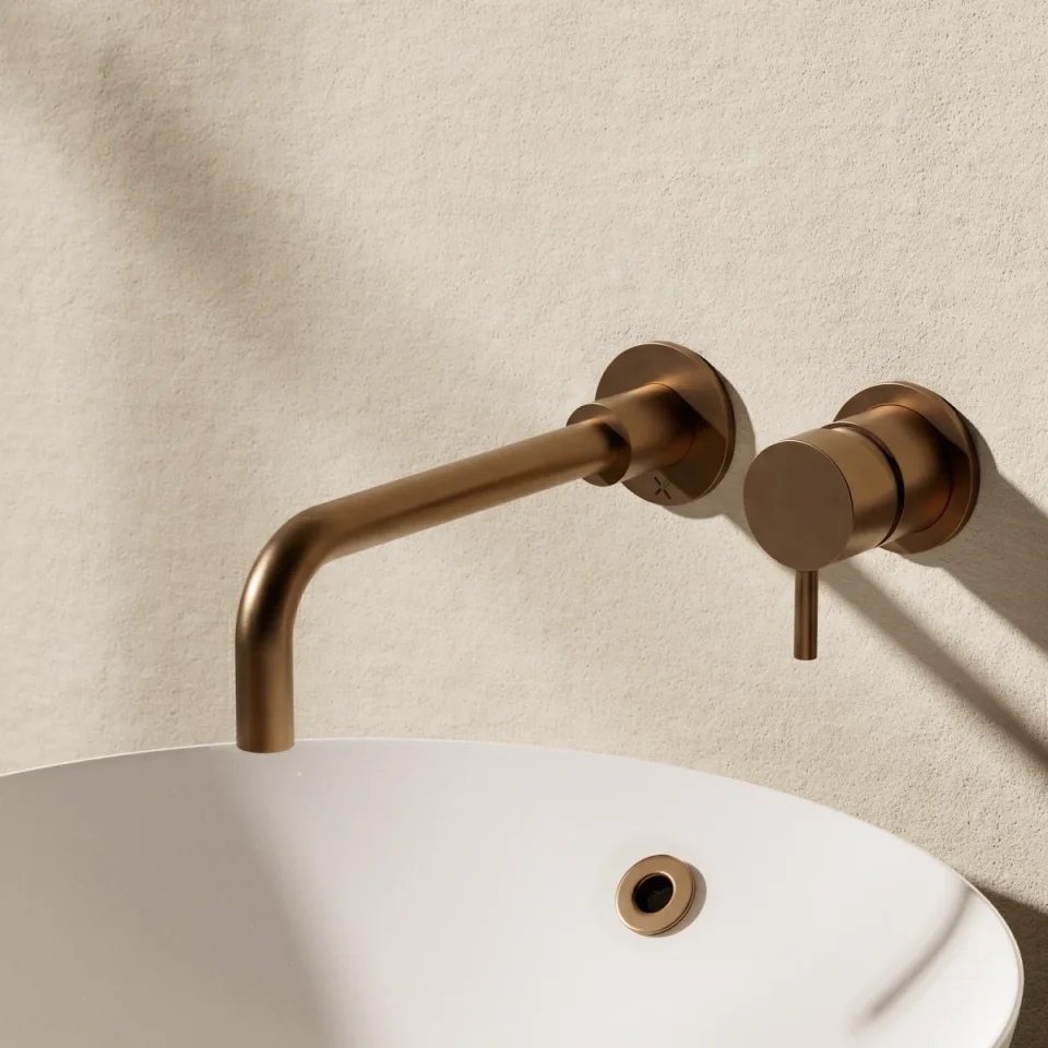 Crosswater MPRO Basin 2 Hole Set Brushed Bronze detail view - Image 4