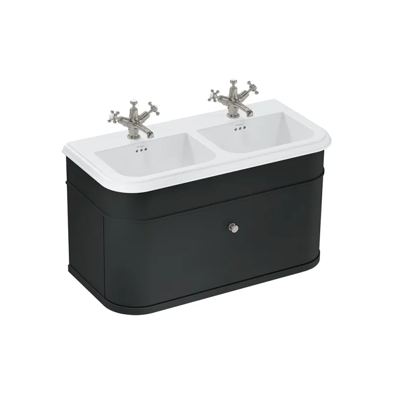 Burlington Chalfont Ceramic Double Basin 1000mm 3 Tap Hole product image - Image 1