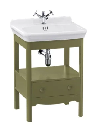Burlington Guild Floor Standing Vanity 620mm Carlyle Green C/w Handles