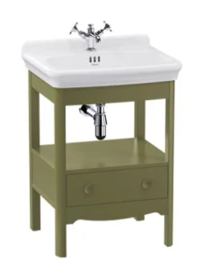 Burlington Guild Floor Standing Vanity 620mm Carlyle Green C/w Handles