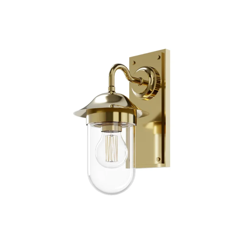 Burlington Guild Wall Light & Clear Glass Gold product image - Image 1