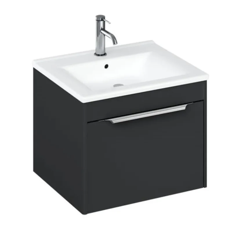 Britton Shoreditch Single Drawer Unit 550mm Matt Grey detail view - Image 2