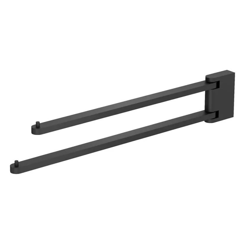 Crosswater MPRO 2 Swivel Towel Rail Matt Black detail view - Image 2