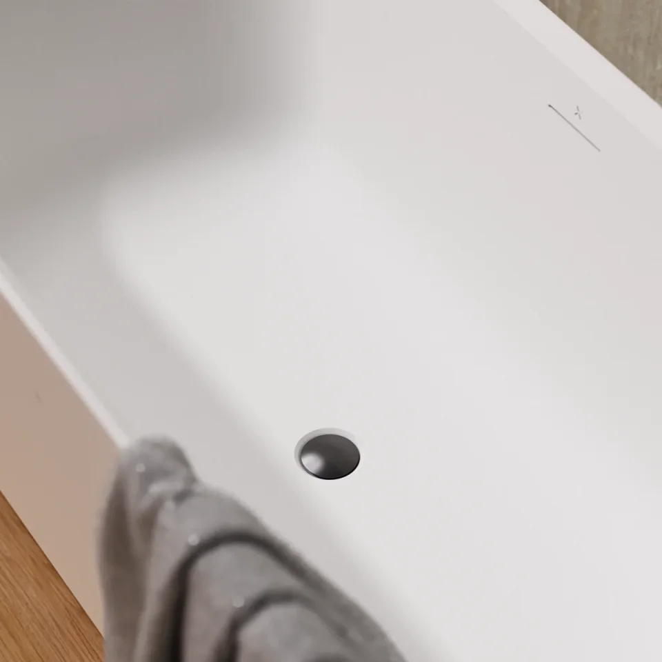 Crosswater Freestanding Bath Slotted Click Clack Slate detail view - Image 2