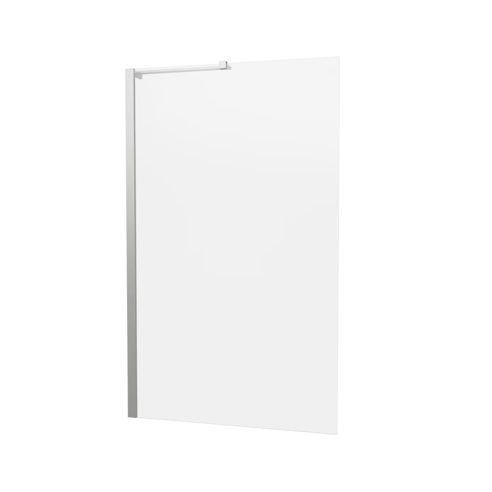Crosswater Clear 6 Fixed Bath Screen 900 Brushed Nickel detail view - Image 3