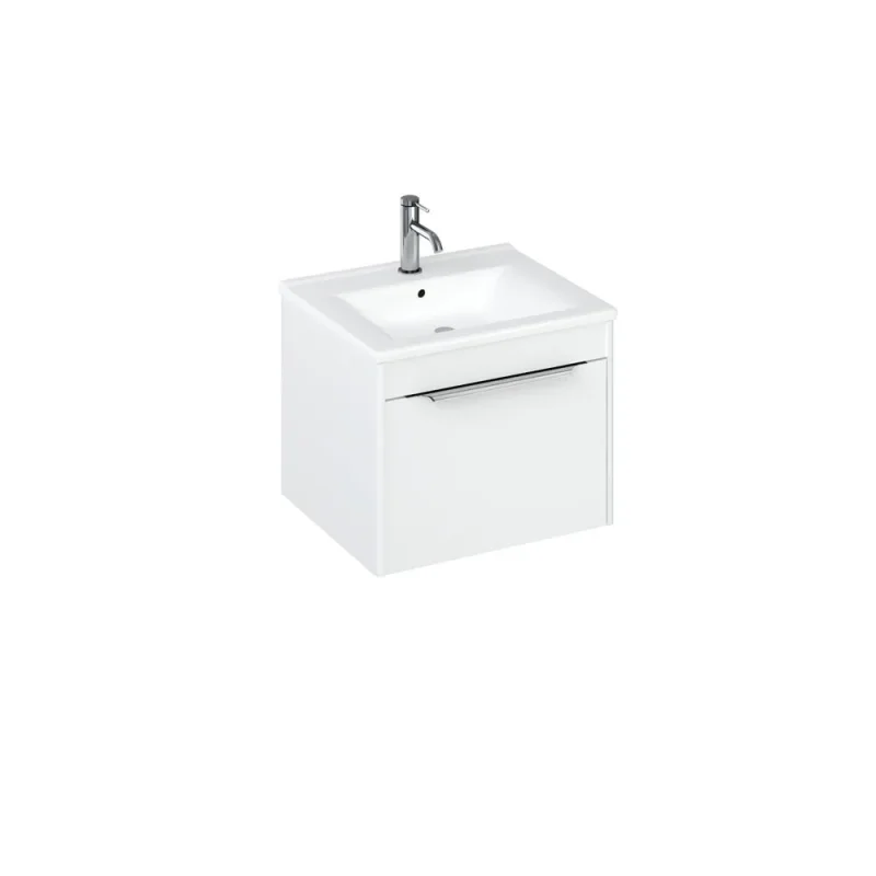 Britton Shoreditch Note 650mm Basin 1 Tap Hole White detail view - Image 2