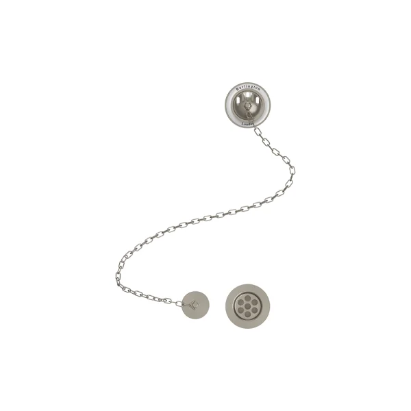 Burlington Bath Overflow, Plug & Chain Brushed Nickel
