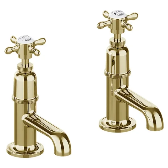 Burlington Guild Basin Pillar Tap Gold detail view - Image 3