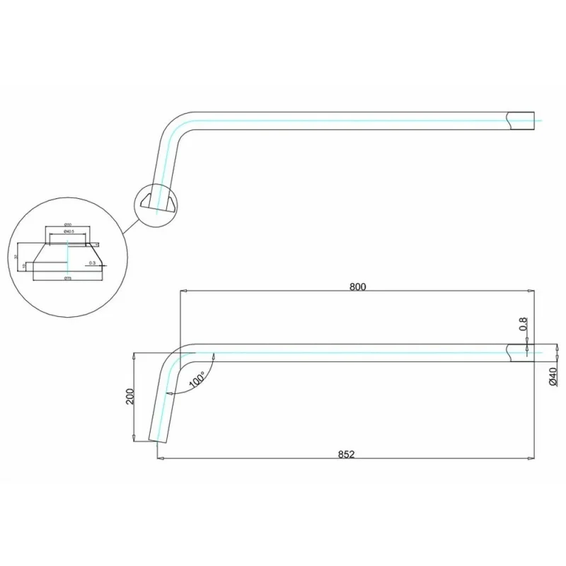 Burlington P Trap' Connection Pipe Brushed Nickel detail view - Image 2