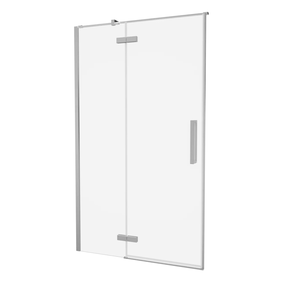 Crosswater Asura Hinged Door with Inline Fixed Panel 1700 Chrome product image - Image 1