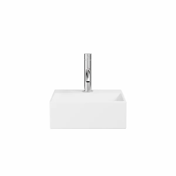 Crosswater Beck Cloakroom Basin Including Free Flow Waste 1 Tap Hole 300 x 300mm White Matt