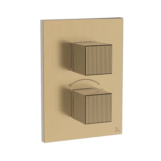 Crosswater Crossbox Limit 3 Oulet Trim & Levers Brushed Brass detail view - Image 2