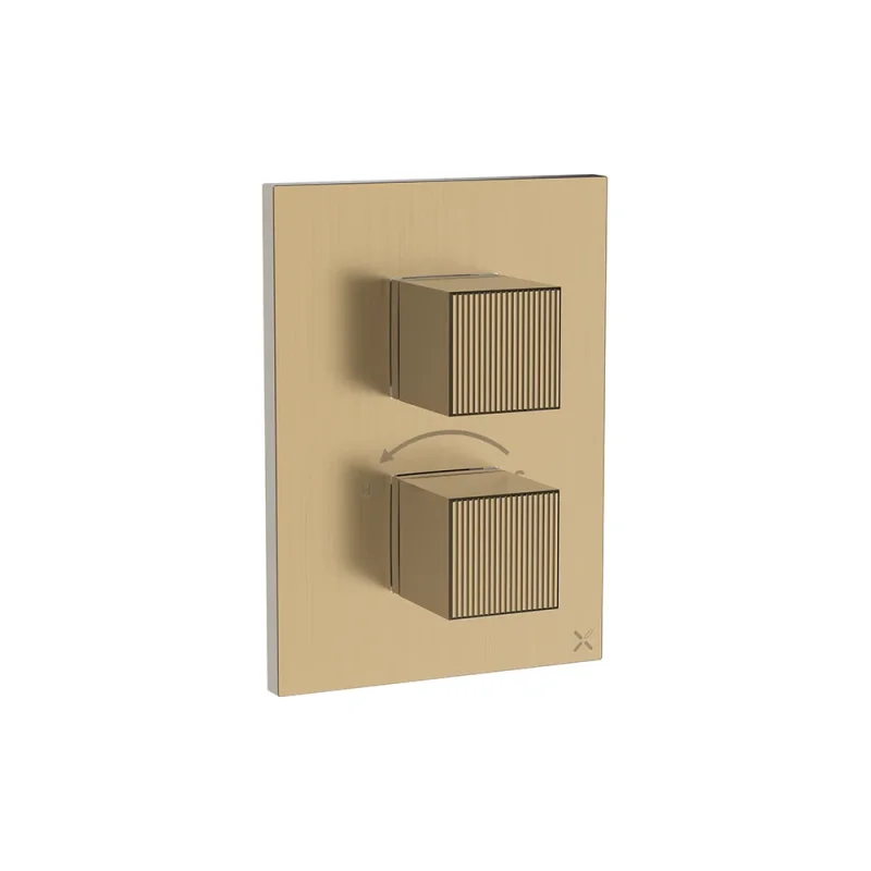 Crosswater Crossbox Limit 3 Oulet Trim & Levers Brushed Brass product image - Image 1