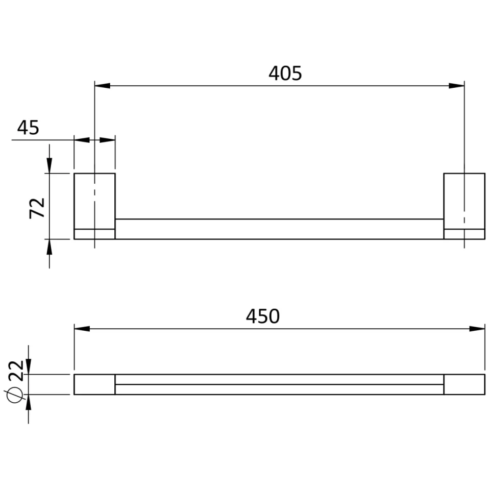 Crosswater MPRO Towel Rail 450mm Brushed Bronze detail view - Image 2
