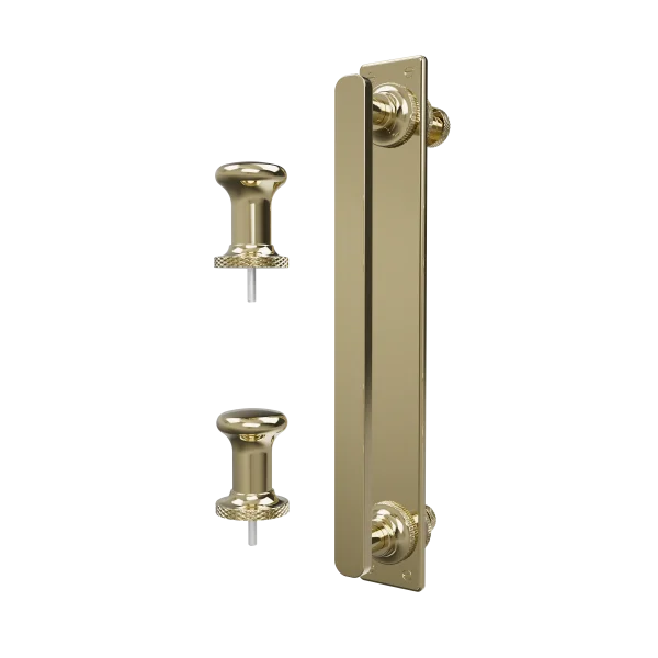 Burlington Classique 1909 Handle With Back Plate & Finials (pair) Gold