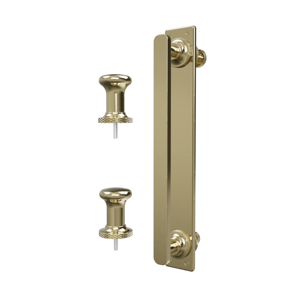 Burlington Classique 1909 Handle With Back Plate & Finials (pair) Gold product image - Image 1