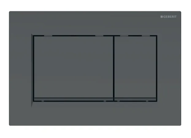 Geberit Sigma30 Square Flush Plate For Dual Flush - Matt Black With Black Detail