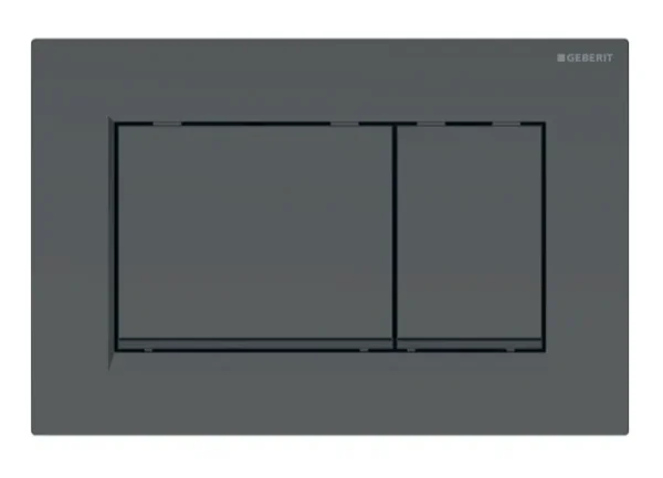 Geberit Sigma30 Square Flush Plate For Dual Flush - Matt Black With Black Detail