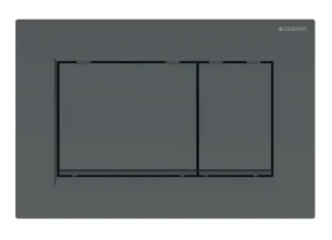 Geberit Sigma30 Square Flush Plate For Dual Flush - Matt Black With Black Detail