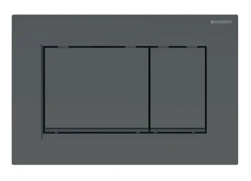 Geberit Sigma30 Square Flush Plate For Dual Flush - Matt Black With Black Detail product image - Image 1