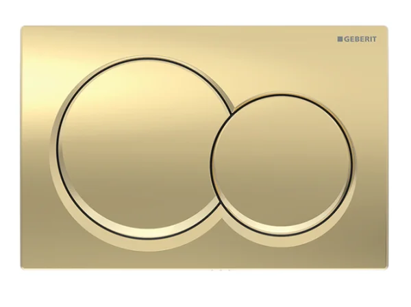 Geberit Alpha01 Round Dual Flush Plate Brass Coloured