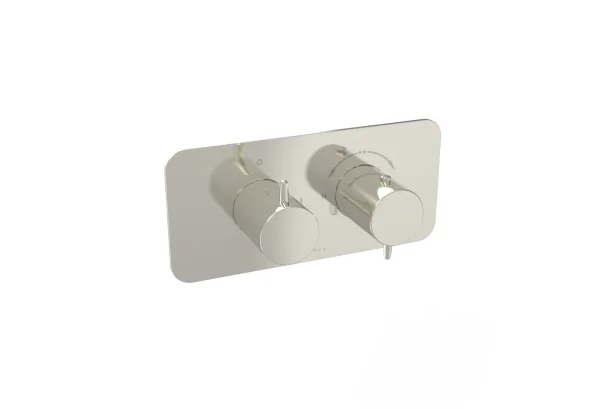 Saneux Eden 1 Way Thermostatic Shower Valve Kit In Landscape - Brushed Nickel