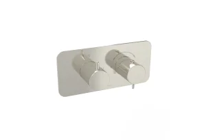 Saneux Eden 1 Way Thermostatic Shower Valve Kit In Landscape - Brushed Nickel