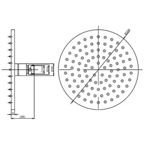 Crosswater Mpr0 300mm Fixed Head Slate detail view - Image 2