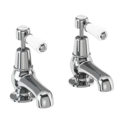 Burlington Qt Kensington 3" Basin Taps Chrome detail view - Image 2