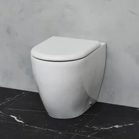Britton Milan Rimless Back To Wall Wc & Seat Gloss White detail view - Image 3