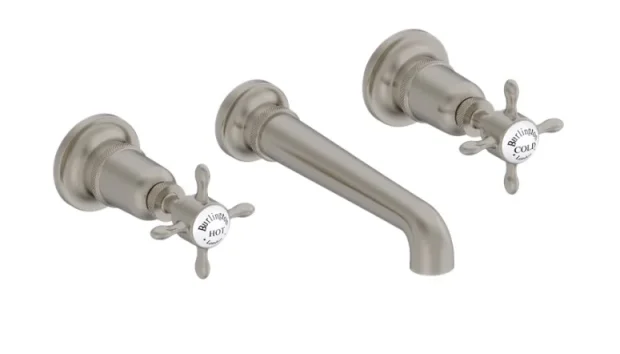 Burlington Guild Basin 3th Set Wall Mounted Brushed Nickel detail view - Image 2