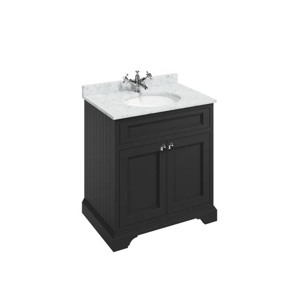 Burlington Freestanding Basin Unit 750 With Doors Matt Black