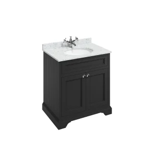 Burlington Freestanding Basin Unit 750 With Doors Matt Black