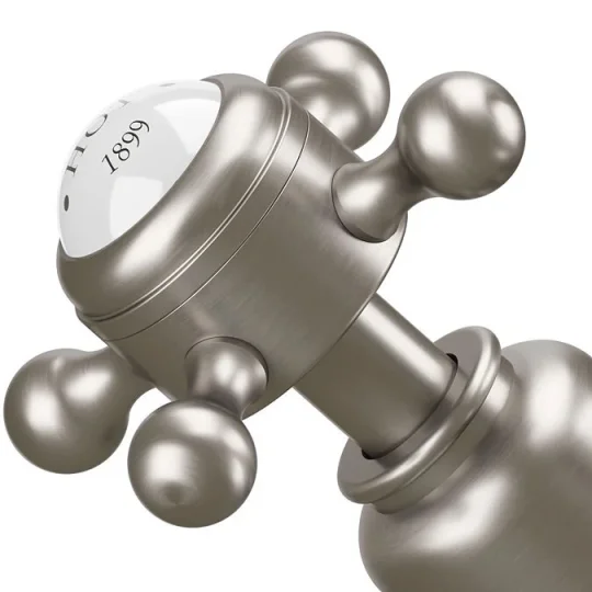 Crosswater Belgravia Crosshead High Neck Mono With Pop Up Waste Brushed Nickel detail view - Image 2